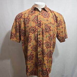 VTG Banana Republic Safari & Travel Hawaiian Shirt Mens Size Medium Floral Print